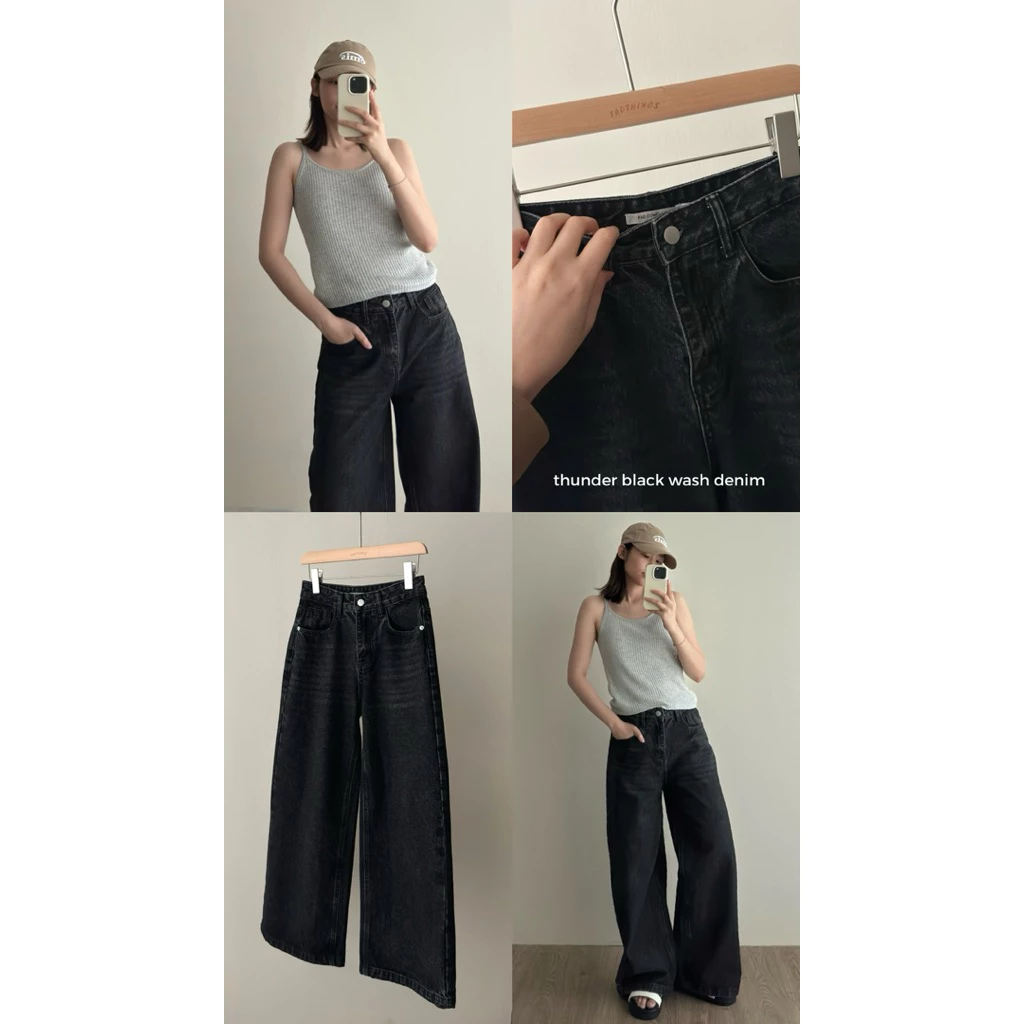 FADTHINGS : thunder black wash denim 🌪️🌪️ ทรงเดียวกับ cloud wash denim ค่า