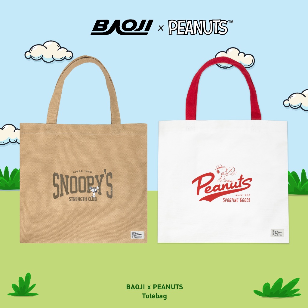 BAOJI บาโอจิ กระเป๋าผ้า รุ่น BAOJIxPEANUTS ลายลิขสิทธิ์แท้สนูปี้ (BSPRBT-008,BSPRBT-009)