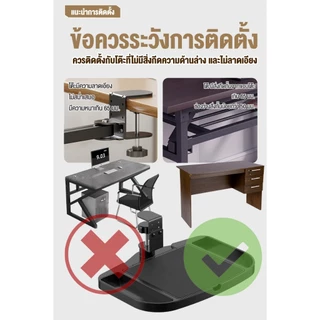 ที่วางของติดโต๊ะ หมุนได้ 360° ชั้นวางเมาส์ ที่เก็บของใต้โต๊ะ แข็งแรง ทนทาน