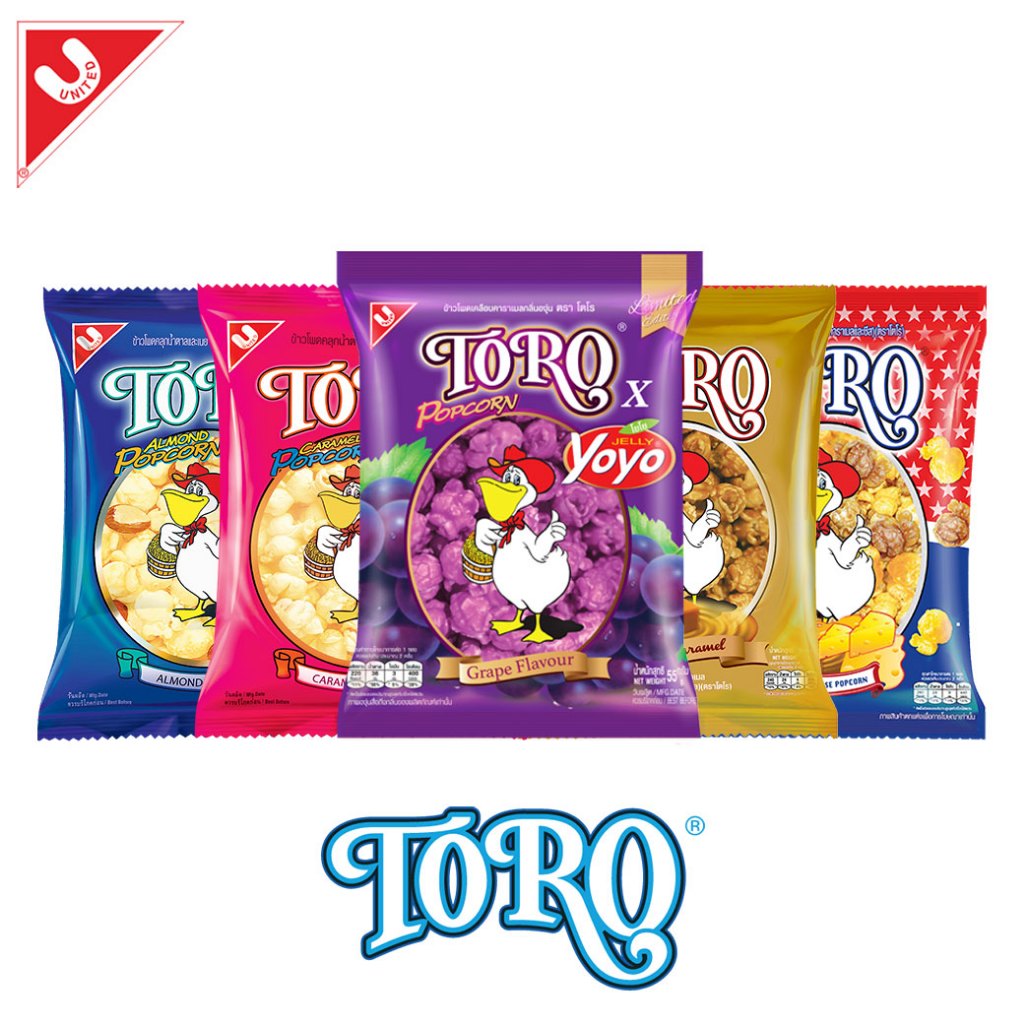 โตโร ป๊อบคอร์น รส ปาร์ตี้เนย,อัลมอนด์,คาราชีส,ซุปเปอร์คาราเมล,รสองุ่น
