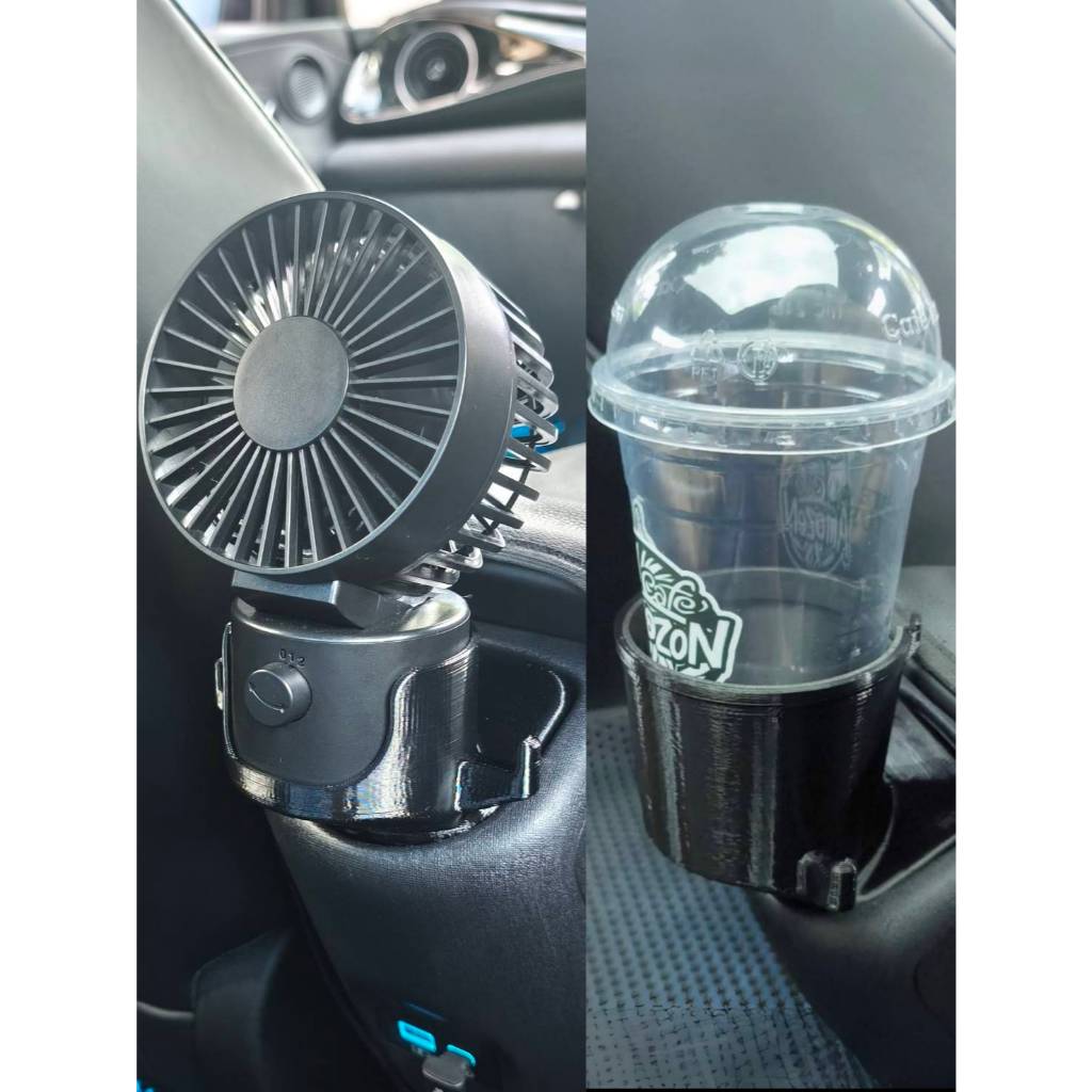 🧊 BackSeat Cup+ Adapter สำหรับ BYD Dolphin ที่วางแก้ว ที่วางพัดลม Fan+ แอร์หลัง พัดลมติดรถ ตะขอแขวนของ 3D Print ตรงรุ่น