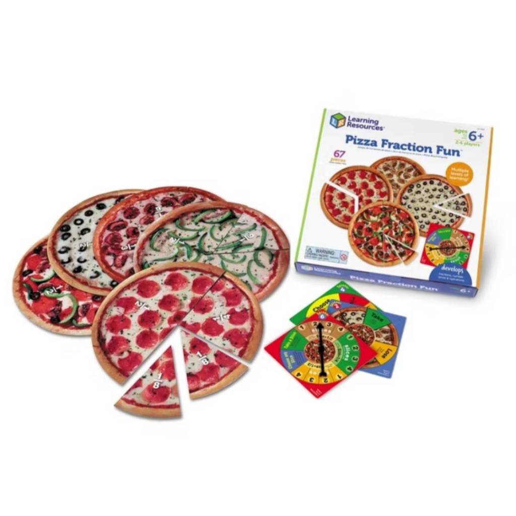 Learning Resources:Pizza Fraction Fun Game ชุด เกมส์เรียนรู้เศษส่วนจากพิซซ่า 4 ถาด[6y+]