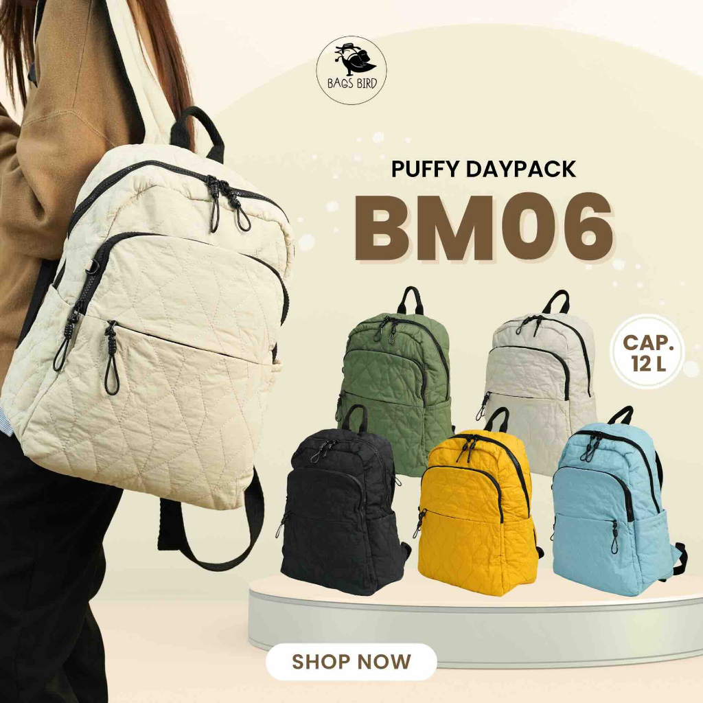 bagsbird รุ่น BM06 กระเป๋าเป้ ใบเล็กแต่จุเยอะ ช่องเยอะมาก ดีไซน์เรียบหรู ใช้ได้ทั้งหญิงและชาย