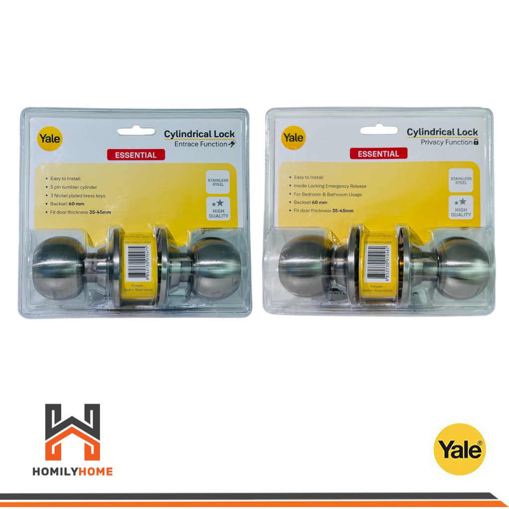 YALE ลูกบิด ห้องทั่วไป KN-VCA5147US32D EKN-VCA5147TUS32D ห้องน้ำ KN-VCA5142US32D EKN-VCA5142TUS32D แสตนเลส 201