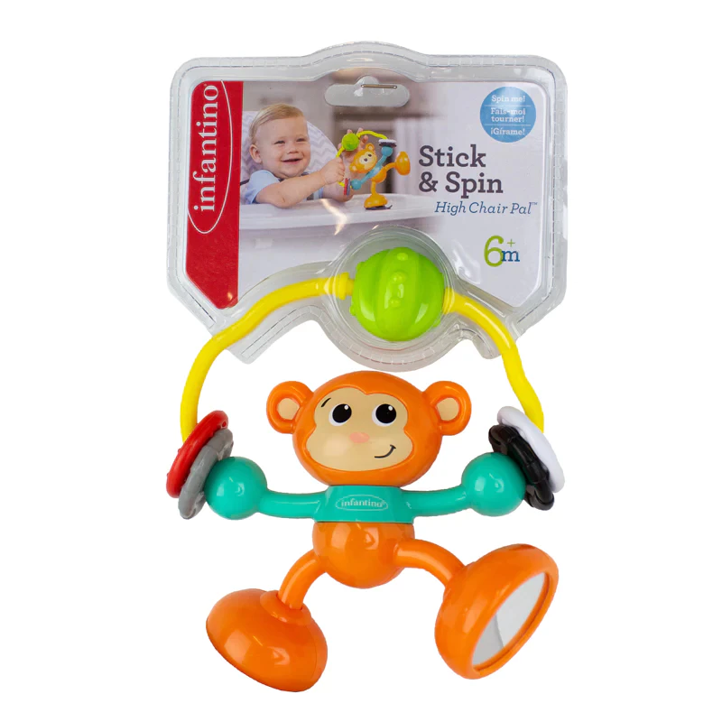 Infantino : STICK & SPIN HIGH CHAIR PAL - ของเล่นสำหรับติดเก้าอี้ทานข้าว-ลิง thumbnail 3