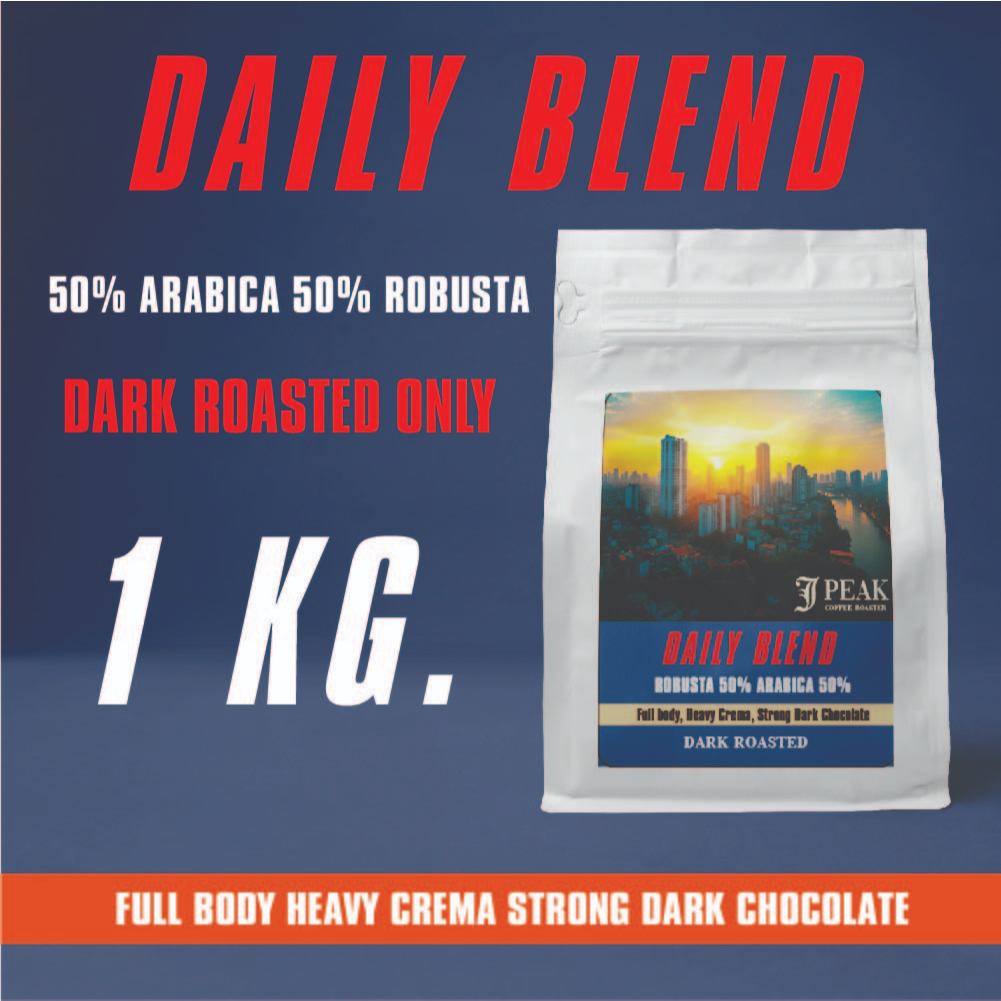DAILY BLEND 1 KG 50% ROBUSTA 50% ARABICA DARK ROASTED