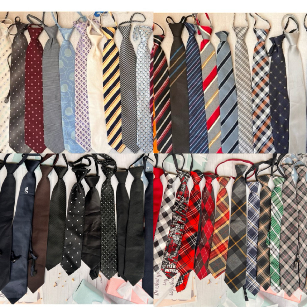 (setE👔)เนคไทสำเร็จรูป สำหรับผู้ใหญ่ คละสี เนคไทนำเข้าญี่ปุ่นเกาหลีคัดเกรด