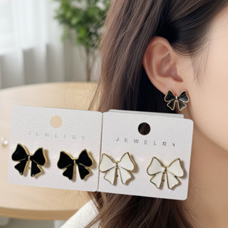 ต่างหูริบบิ้นสีดำ Black Ribbon Earrings ทันสมัย & ราคาถูก อุ…