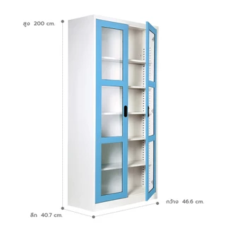 [จัดส่งพร้อมติดตั้งฟรี] KIOSK ตู้เหล็กสูง MAXBOOK 2 บานเปิดกระจก ลึก 40 ซม.