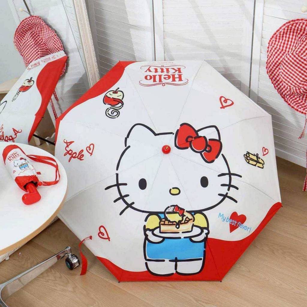 ร่มออโต้ กัน UV ลาย Hello Kitty Hello Kitty UV Auto Umbrella  ออกแบบเป็นลาย Kitty สุดน่ารัก