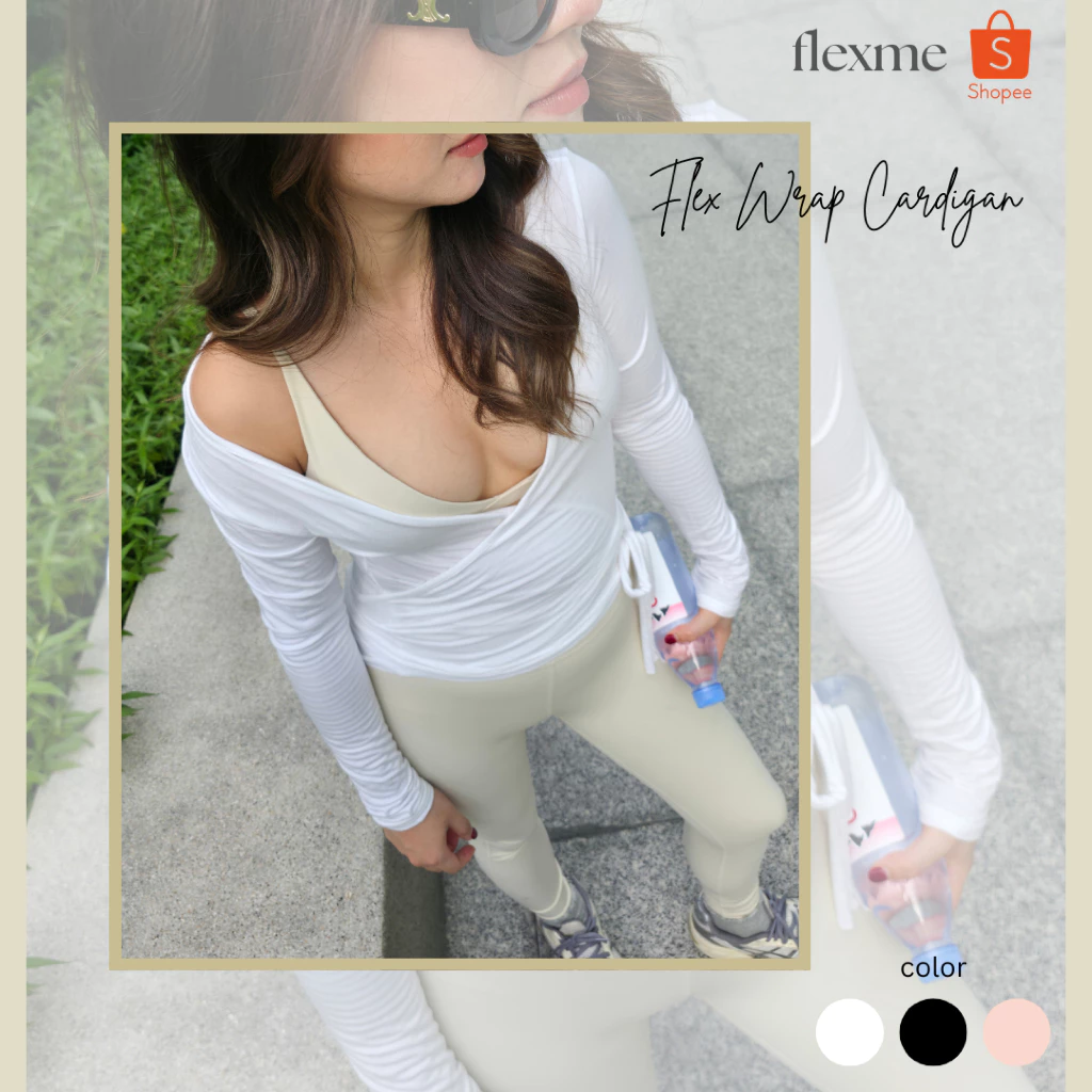 flexme - flex wrap cardigan พร้อมส่ง เสื้อคลุมออกกำลังกาย โยคะ พิลาทิส cadigan