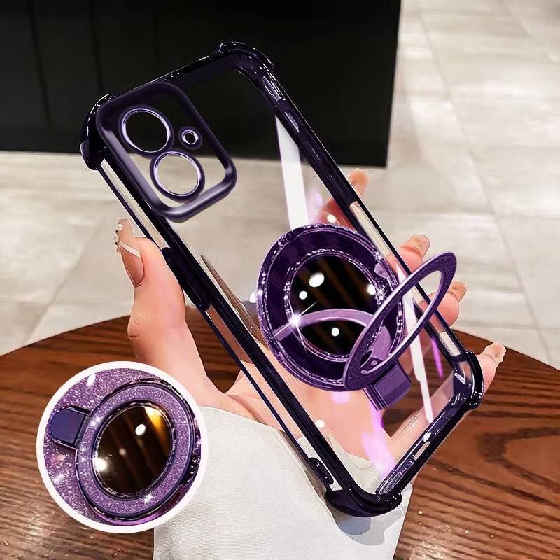 ส่งจากไทย เคสสำหรับ Samsung A07 A05 A06 A12 เคสกระจกตั้งได้ ขอบสี กันกระแทก กระจก สุดหรู E5