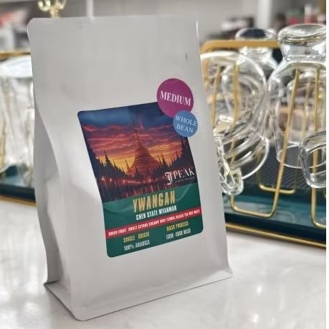 เมล็ดกาแฟคั่ว พม่า เมืองเยาว์กัน รัฐฉาน ขนาด 250 กรัม Myanmar Ywangan Shan State 250 g.Single Origin 100% ARABICA - รูปที่ 2
