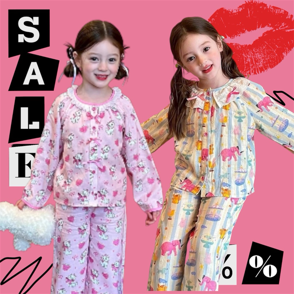 ชุดนอน แต่งระบายคอบัว สำหรับเด็กผู้หญิง