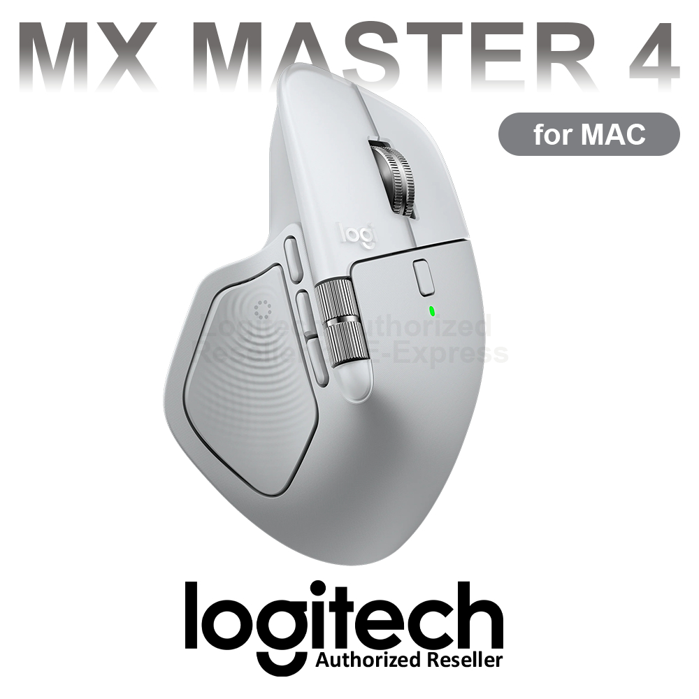 Logitech MX Master 4 Mouse For Mac [White Silver] เมาส์ ไร้สาย สีเทา ของแท้ ประกันศูนย์ 1ปี