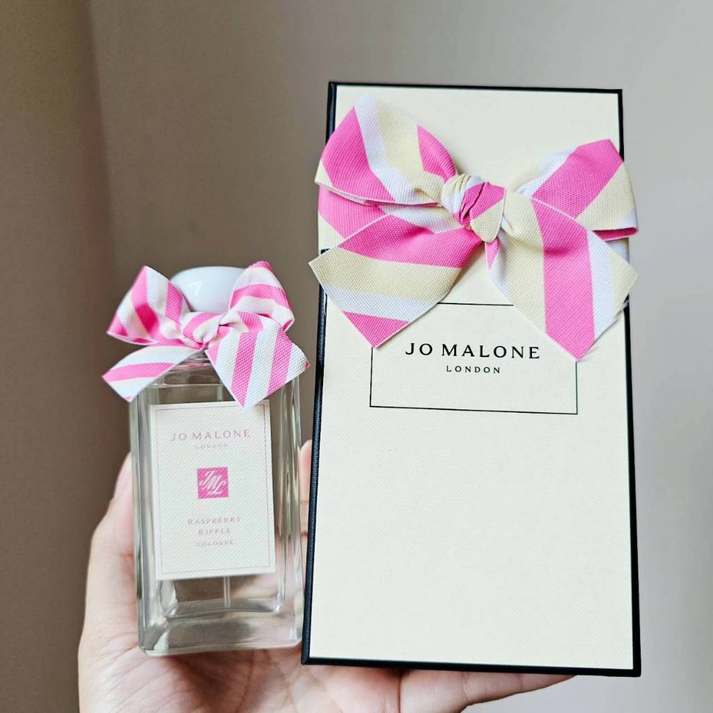 Jo malone Raspberry Ripple 100ml  📍 อุปกรณ์ กล่อง โบว์สีชมพู