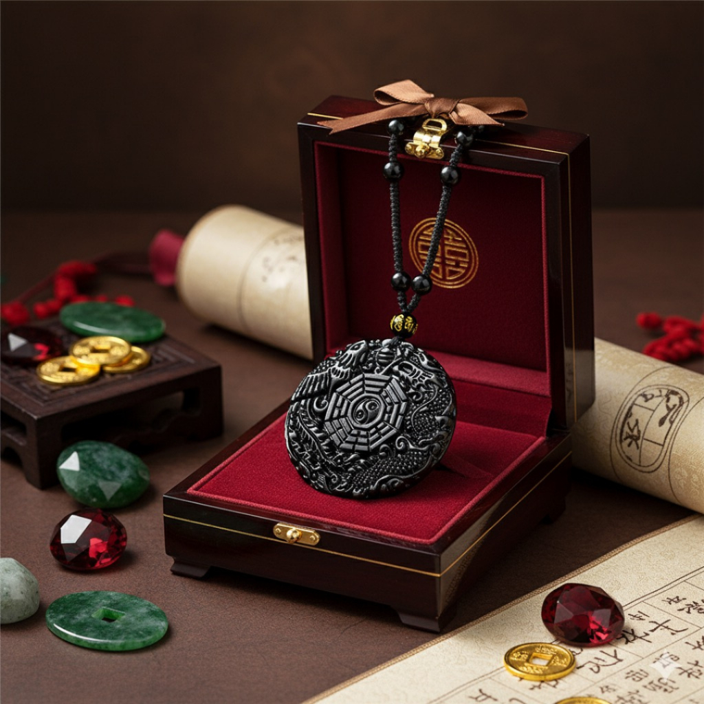 Black Money Amulet (เหรียญเครื่องรางหงส์คู่มังกร)