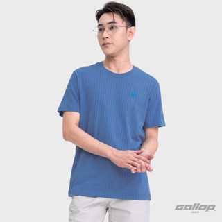 GALLOP : เสื้อยืดคอกลมผ้าชักร่องผู้ชาย (Rib) สีพื้น รุ่น GT9…
