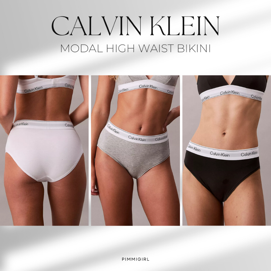 Calvin Klein รุ่น Icon Cotton Modal High Waist Bikini (QF8525) กางเกงในเอวสูง ของแท้ พร้อมส่ง 🇺🇸
