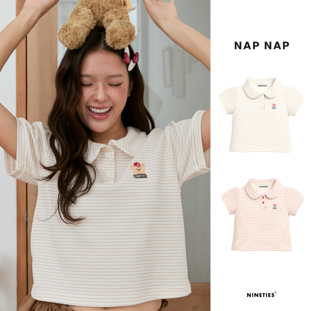 Nineties Design : Bear Collection เสื้อ Polo Crop รุ่น Nap Nap