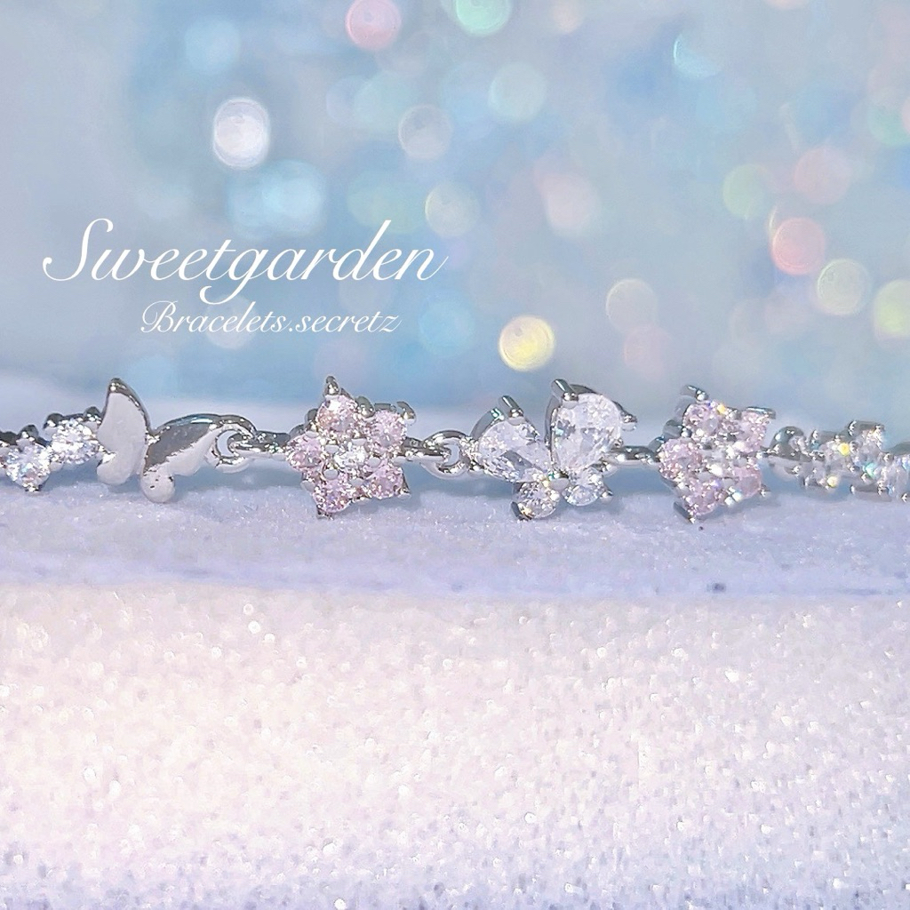 🎀ลด80฿ 🐰 โค้ดหน้าร้าน 💗 New~ Sweetgarden  💗 สร้อยข้อมือชุบเงินแท้92.5% สร้อยข้อมือ หัวใจ (70) น่ารัก ลูกคุณ pandoran