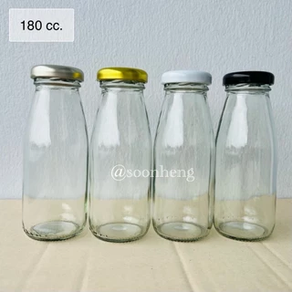 [TG-470] ขวดแก้วปากกว้าง 180 ml พร้อมฝา 38 มมสีดำ/เงิน/ทอง/ขาว