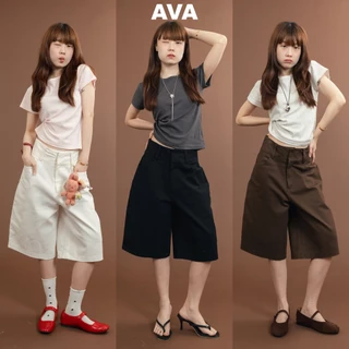 Ava_SP097 – กางเกงทรงจอร์จ สามส่วน ผ้าคอตตอนยีนส์ ใส่สบาย พรางต้นขา ใส่ได้ทั้งเอวสูงและเอวต่ำ