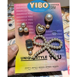 <การจัดส่งของกรุงเทพฯ> YIBO charms โบว์โลหะมุก 🌟100% แท้ Set
