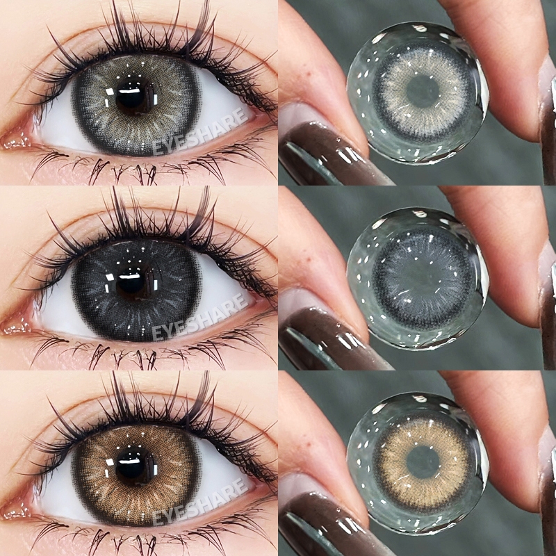 (COD) คอนแทคเลนส์สีขายดี คอนแทคเลนส์สีดำธรรมชาติจากเกาหลี ใช้ได้ 1 ปี จัดส่งฟรี การจัดส่งที่รวดเร็ว