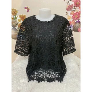 เสื้อลูกไม้ เสื้อลูกไม้สีดำ เสื้อผ้าแฟชั่นสาวอวบ ผู้หญิง อก42/46/52/56นิ้ว รุ่น4205-5605ดาวกระจาย