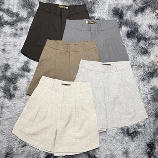 กางเกงขาสั้นทรงบาร์บี้ผ้าโซดา ปลายขาโค้งเว้า สาวอวบใส่ได้ S-3XL
