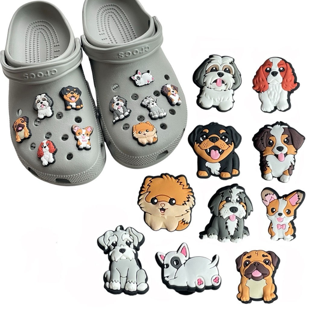 พร้อมส่ง ลายน้องหมาแสนน่ารัก ตัวติดรองเท้า PVC มีหลายแบบจ้า DIY ที่ติดรองเท้า