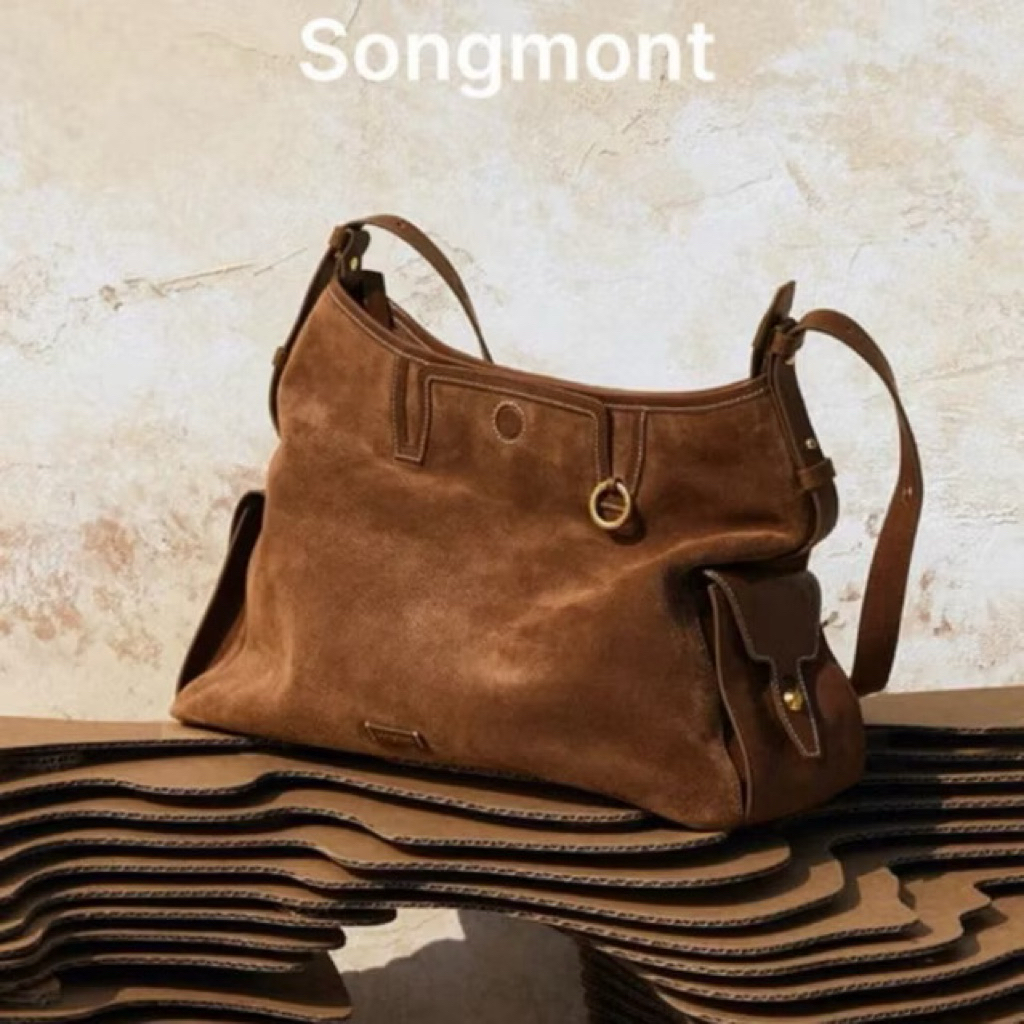 ของใหม่ songmont yore hobo หนังกลับสีน้ำตาล size M