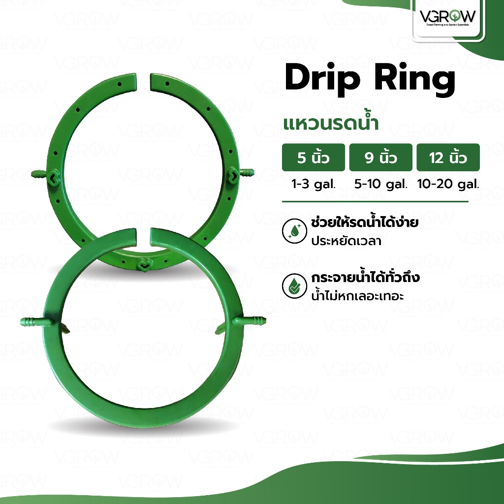 แหวนรดน้ำ Drip Ring ขนาด 5/9/12 นิ้ว รดน้ำง่ายสะดวก แหวนช่วยรดน้ำ ระบบน้ำ วงแหวนน้ำหยด