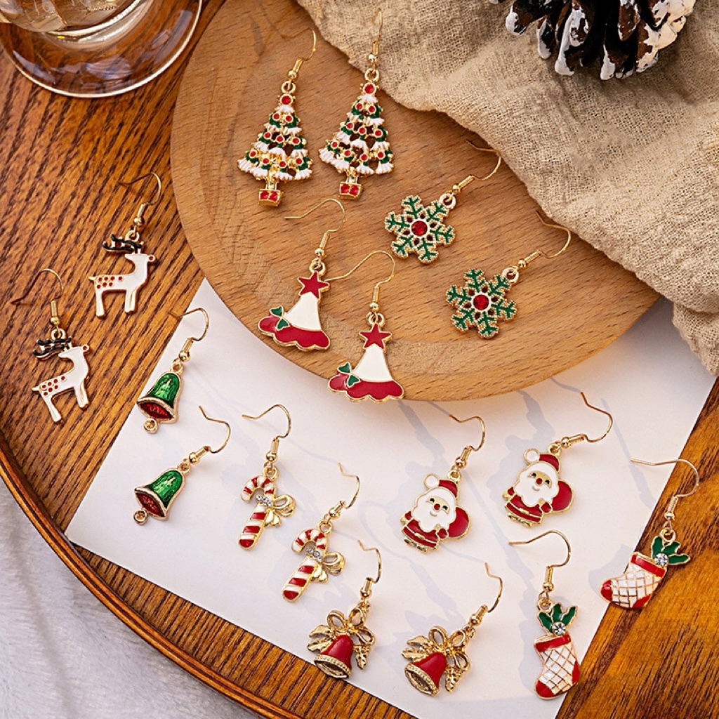 🎅🏻พร้อมส่งจากไทย🎁ต่างหูลายchristmasคริสต์มาส ต่างหูปีใหม่ สำหรับเทศการณ์คริสต์มาส