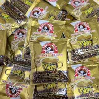 กาแฟถ้ำสิงห์ สูตร 4อิน1 โกลด์ กาแฟโรบัสต้าจ.ชุมพร กาแฟสำเร็จรูปผสมสารสกัดดอกคำฝอย กาแฟเพื่อสุขภาพ 1ห่อมี25ซอง