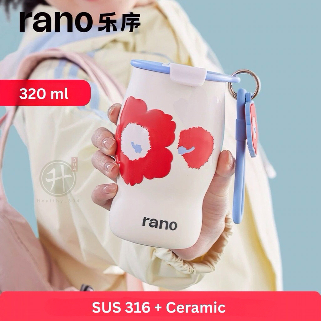 🥤 RANO แก้วสแตนเลส 316 เคลือบเซรามิก ขนาด 320 ml เก็บความร้อน–เย็นได้นาน ด้วยระบบสูญญากาศ 2 ชั้น