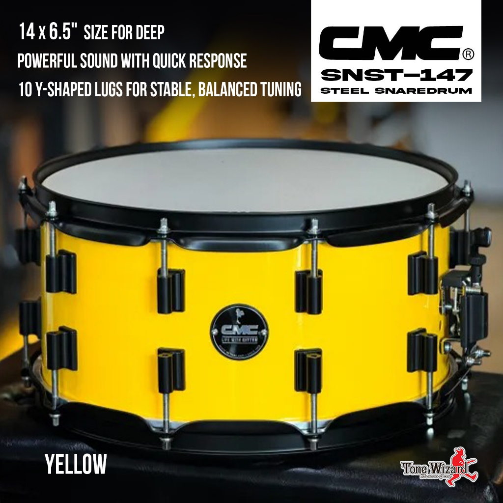 CMC กลองสแนร์เหล็ก SteelSnareDrum SNST-147 14x6.5 10 หลัก Y (4800)