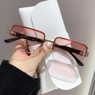 ใหม่ Frameless ตัดขอบแว่นกันแดดพรีเมี่ยมความรู้สึกป้องกันรังสียูวีแว่นตากันแดด Unisex วินเทจเทรนด์