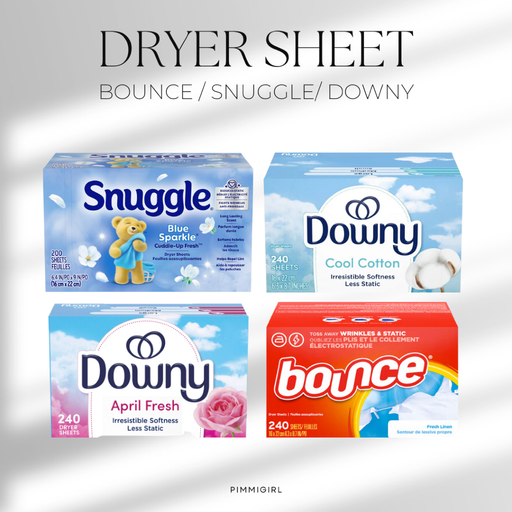 Downy, Bounce, Sunggle Dryer Sheets Laundry Fabric Softener แผ่นหอมอบผ้า ช่วยทำให้ผ้าหอม แผ่นอบปรับผ