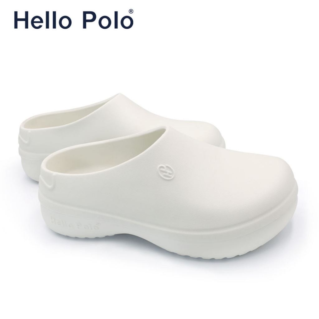 Hello Polo รองเท้าแตะผู้หญิง รองเท้าหัวโต ขาว 3.5cm พื้นหนา กันลื่น กันน้ำ ทนต่อการสึกหรอ ผู้หญิง เหมาะกับฤดู HP8009