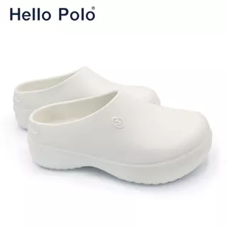 Hello Polo รองเท้าแตะผู้หญิง รองเท้าหัวโต ขาว 3.5cm พื้นหนา กันลื่น กันน้ำ ทนต่อการสึกหรอ ผู้หญิง เหมาะกับฤดู HP8009