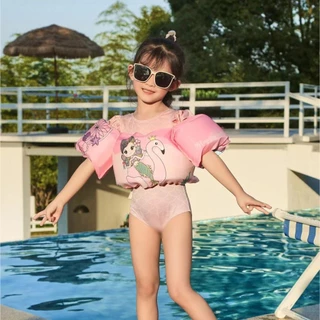 เสื้อพยุงตัวเด็กพร้อมปลอกแขนลอยน้ำในตัว ไม่คว่ำหน้า ไม่จมน้ำ ไม่ต้องเป่าลม เหมาะสำหรับเด็กอายุ2-8ปี