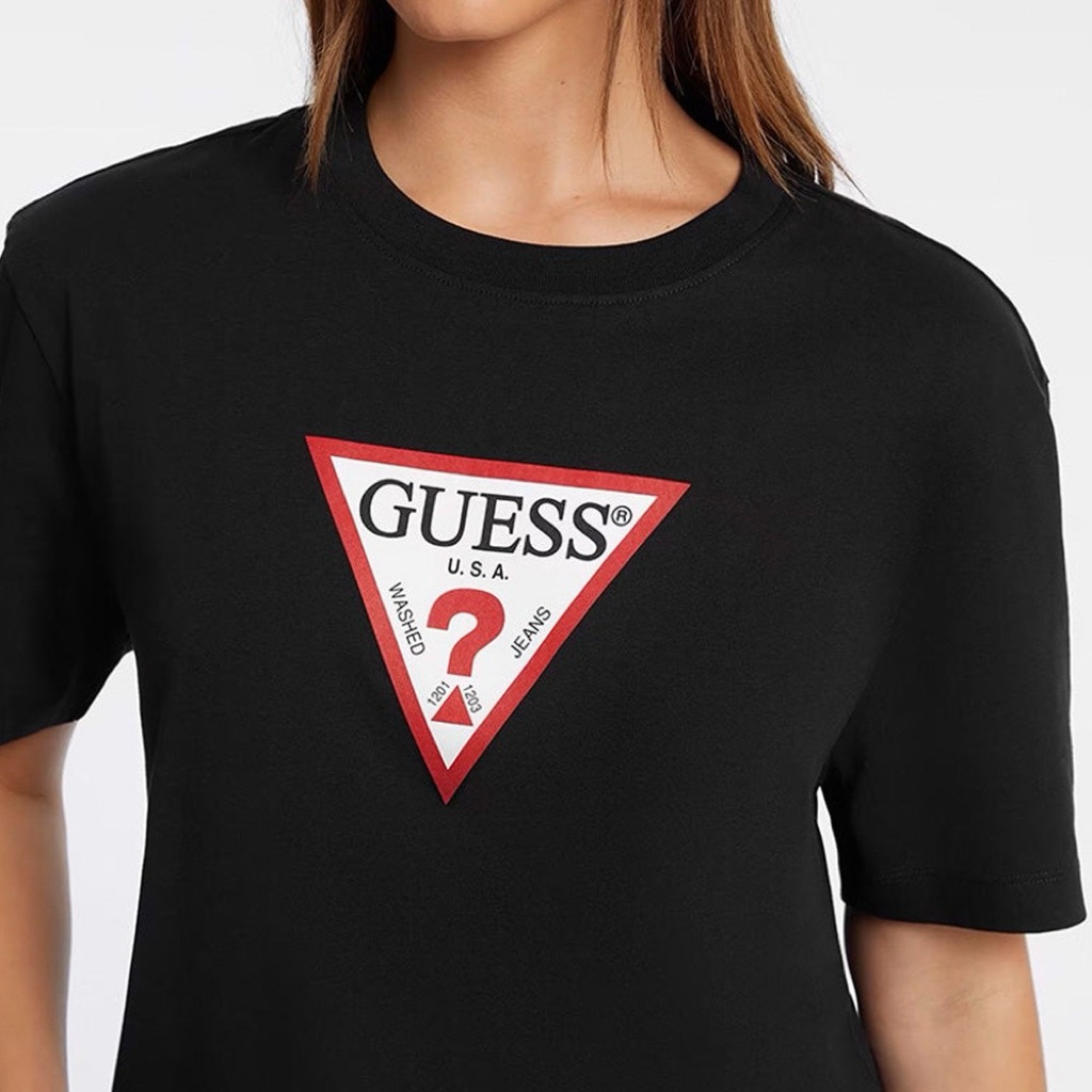 GUESS WOMEN เสื้อยืด รุ่น W4Y176K8HM0 สีดำ Over Size ของแท้100% #Size M
