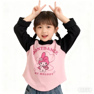 MC024 เสื้อยืดแขนยาว ขนาดเล็ก แฟชั่นสําหรับเด็กผู้หญิง