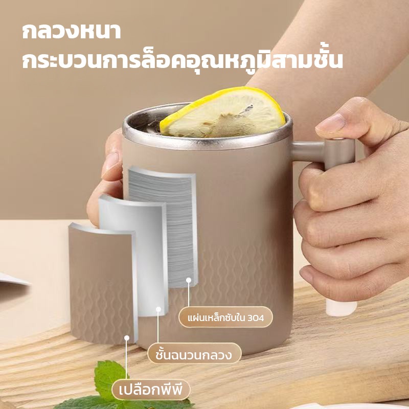 Ventas แก้วน้ำเก็บอุณหภูมิ สเเตนเลส 304 เเก้วเก็บความเย็นพร้อมฝาปิด เหมาะสำหรับใช้งานในสำนักงาน บ้าน - รูปที่ 4