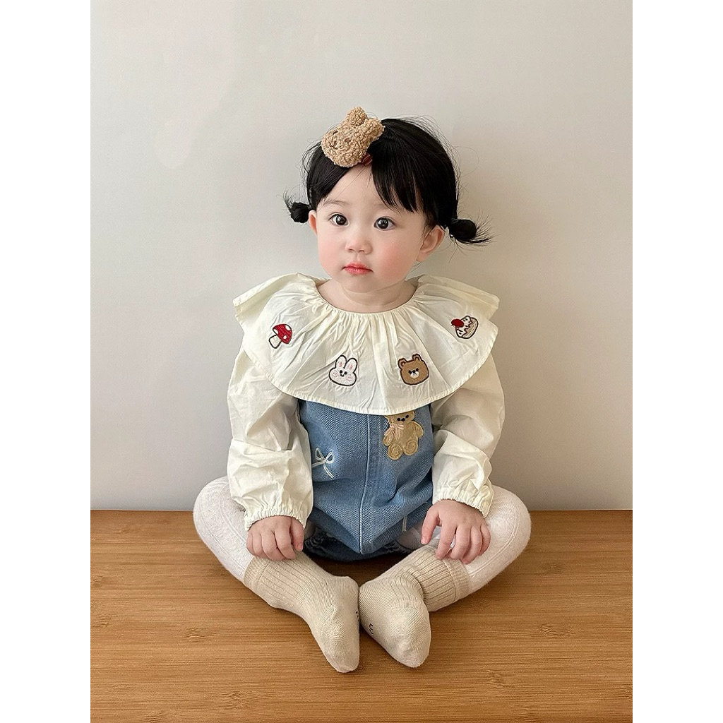 NT Baby – 099 (สินค้าพร้อมส่ง) ชุดจั๊มเอี๊ยม เอี๊ยมยีนส์ ลายการ์ตูน สไตล์เกาหลี น่ารัก เซ็ท2ชิ้น เสื้อ+เอี๊ยม ราคา ถูกที่สุด ดีลบีเคเค แกลเลอรีภาพที่ 4