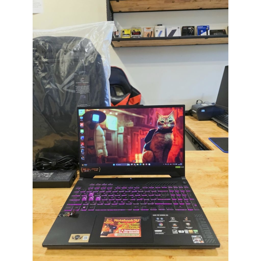ASUS TUF A15 FA507NV-LP023W (144Hz sRGB100%) R7-7735HS RTX4060(140W) RAM16GB.DDR5 SSD512.G4 สภาพนางฟ