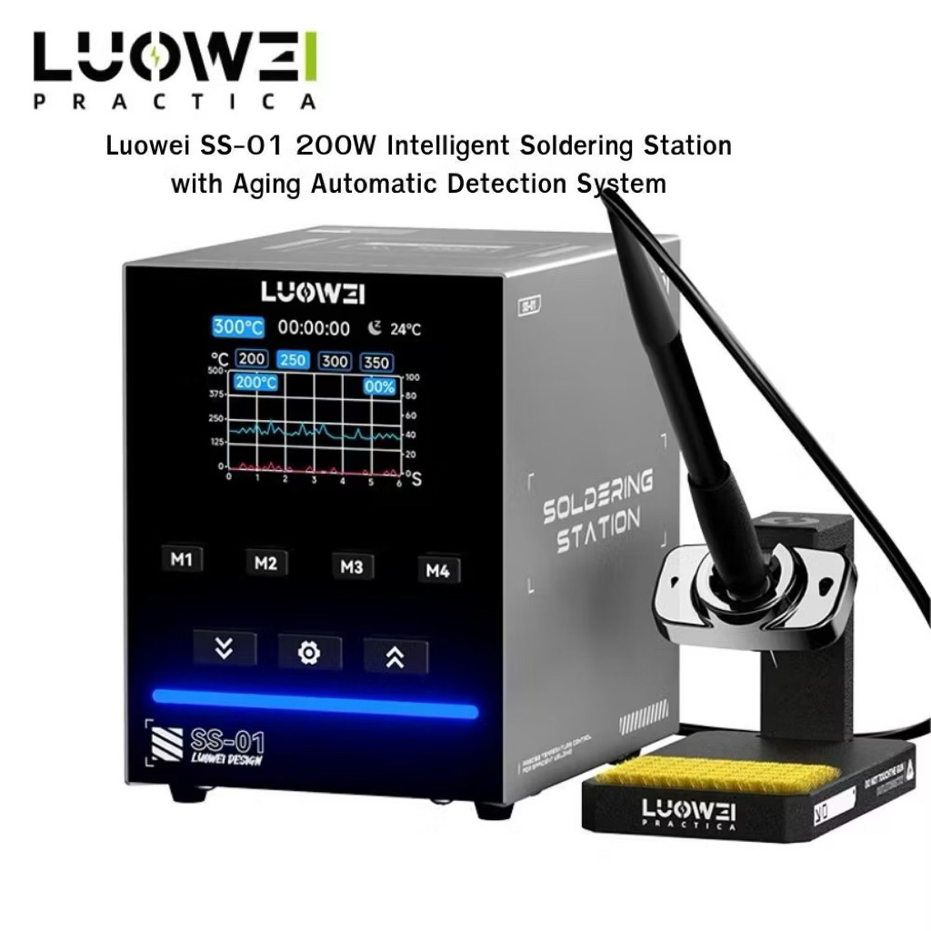 LUOWEI SS01 หัวแร้งบัดกรีอัจฉริยะ หน้าจอ OLED พร้อมแสดงผล Curve Real-Time