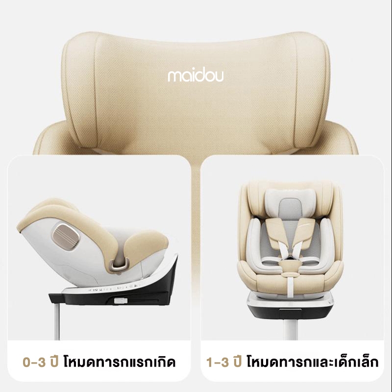 Maidou คาร์ซีท รุ่น X86 (เเรกเกิด-12 ปี) (หมุนได้ 360 องศา) ผ้าชนิดพิเศษ กันไรฝุ่น / Bacteria 99.99% พร้อม Support Leg รูปที่ 3